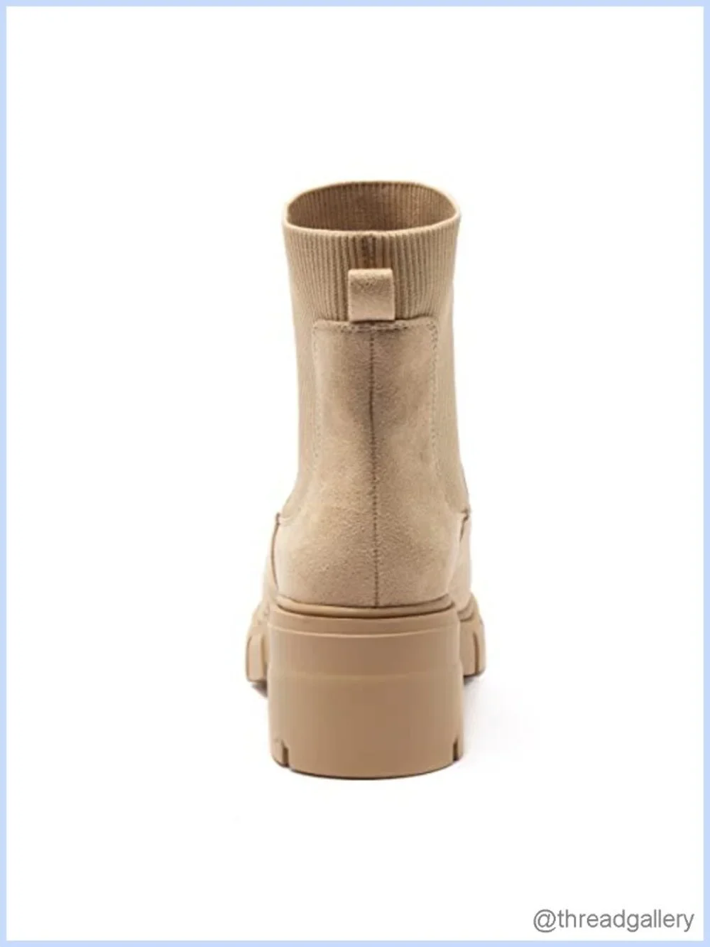 Women's Elastic Chelsea Boots Chunky Block Heel Platform Lug Sole Ankle Booties